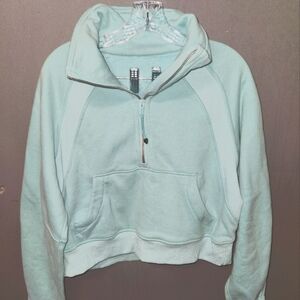 Lululemon ICE BLUE half zip Scuba Funnel Neck Size L/XL